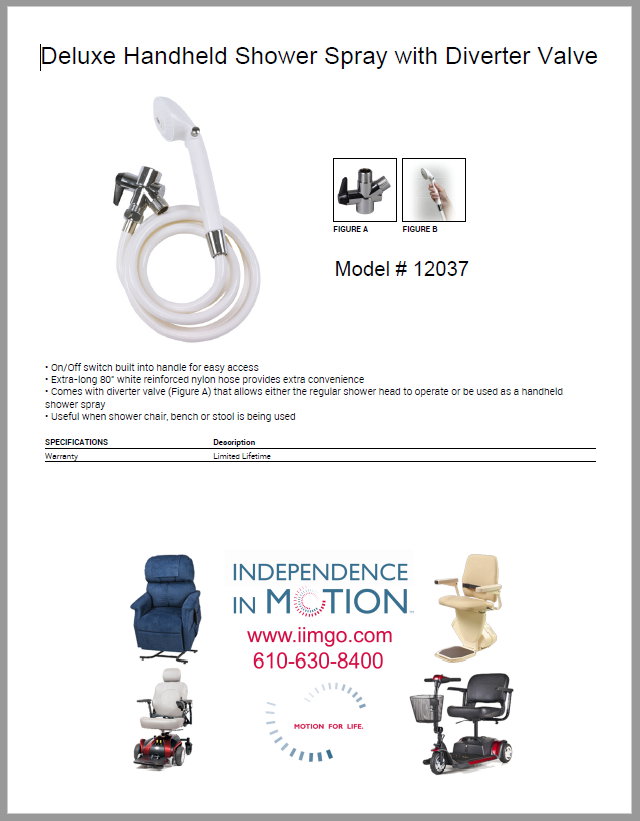 Deluxe Handheld Shower Spray with Diverter Valve Independence In Motion