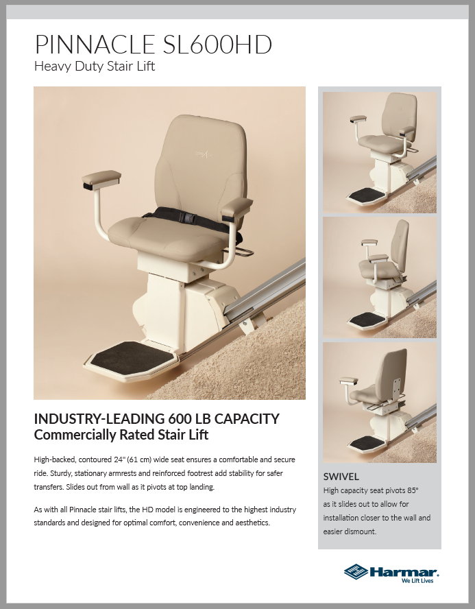 SL600HD Pinnacle Heavy Duty Stair Lift - Independence In Motion